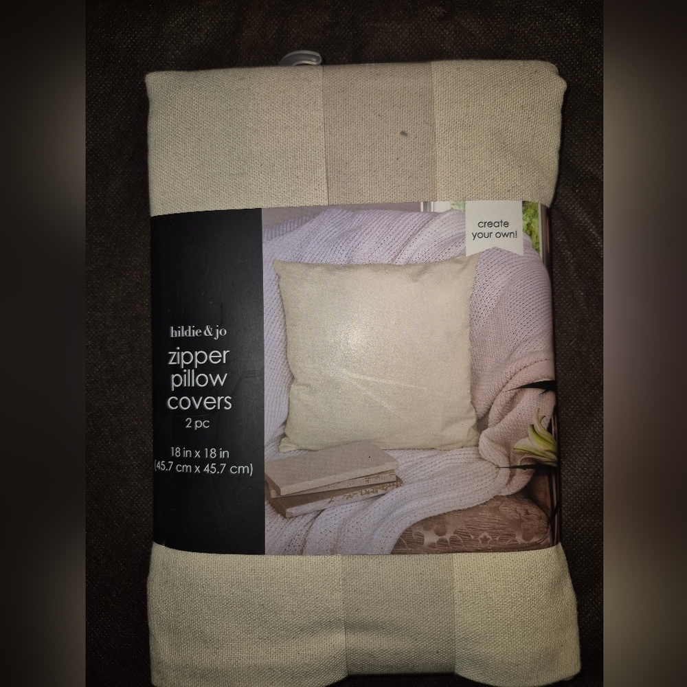 Hildie & Jo 18x18" Zipper Pillow Covers for DIY NWT - Picture 2 of 10